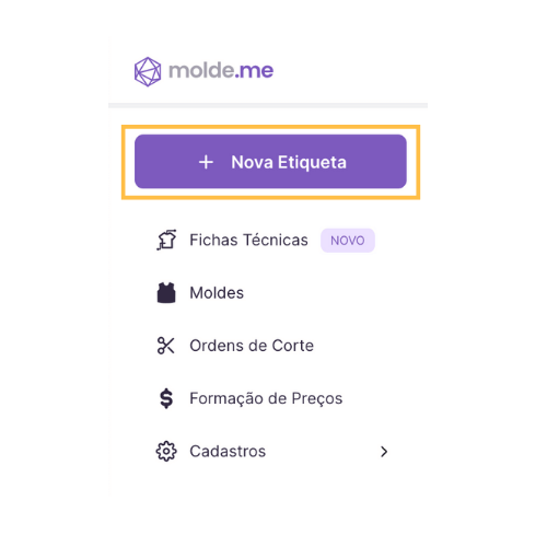 Criando nova etiqueta na Molde.me